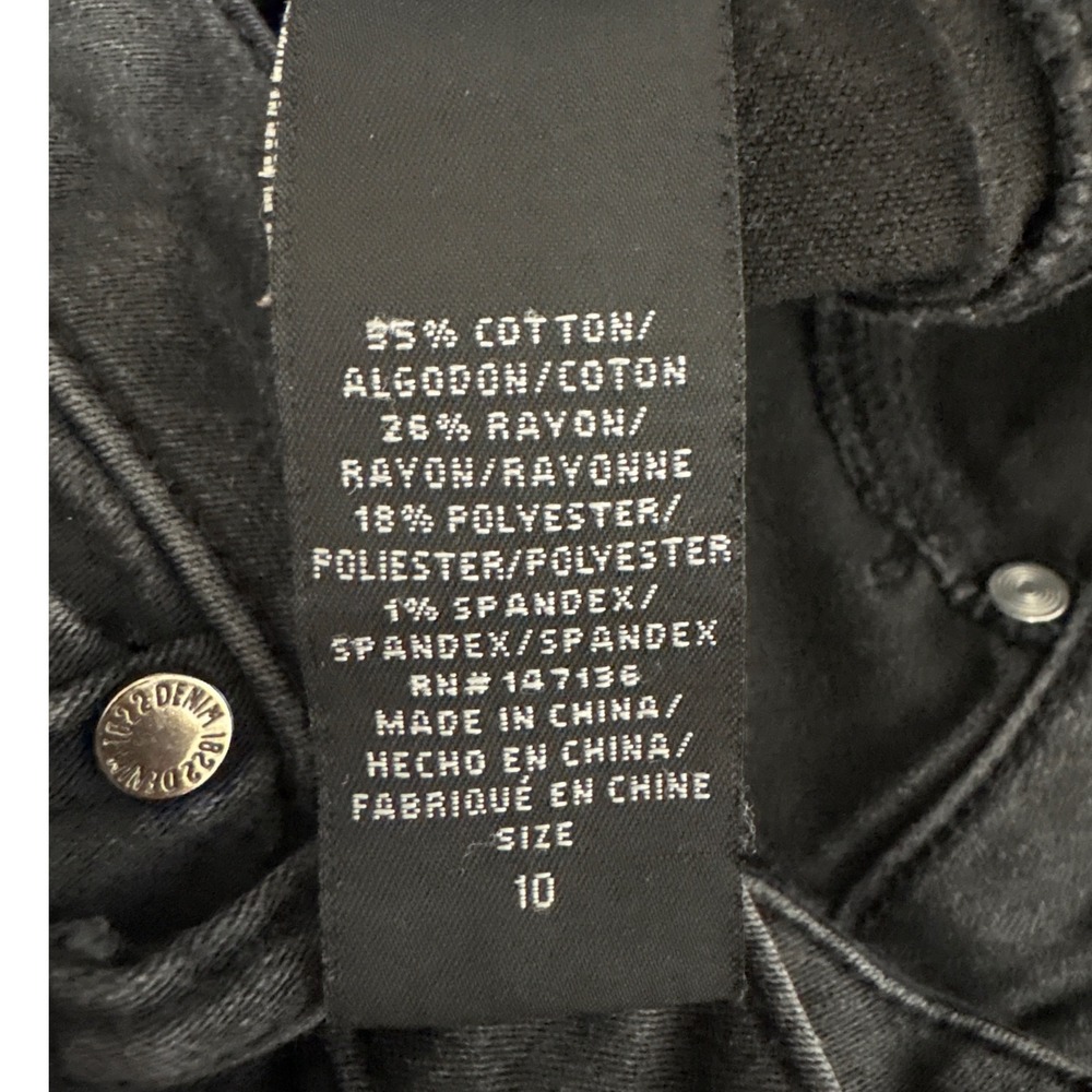 1822 Denim Womens Black Skinny Jeans Mid Rise Stretch Size 10 CJ5M1116A6 - Picture 9 of 10